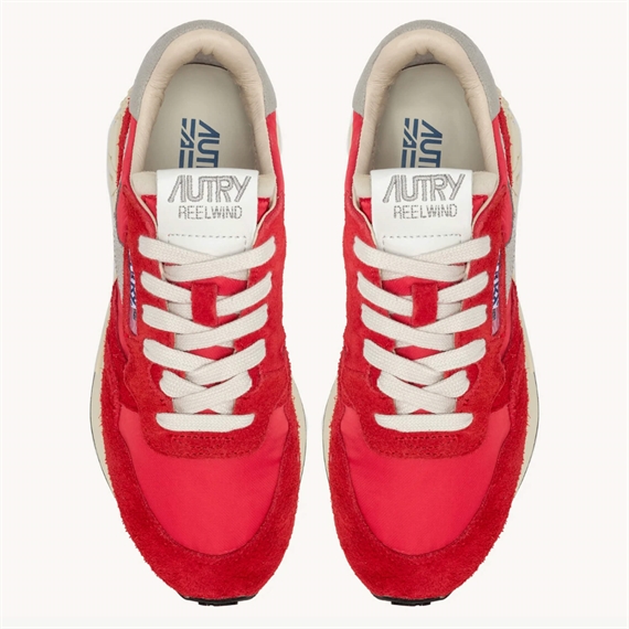 Autry Reelwind Low Sneakers, Red Nylon/Suede